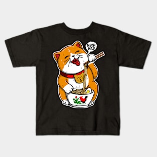 Cats Eating Noodles Kids T-Shirt